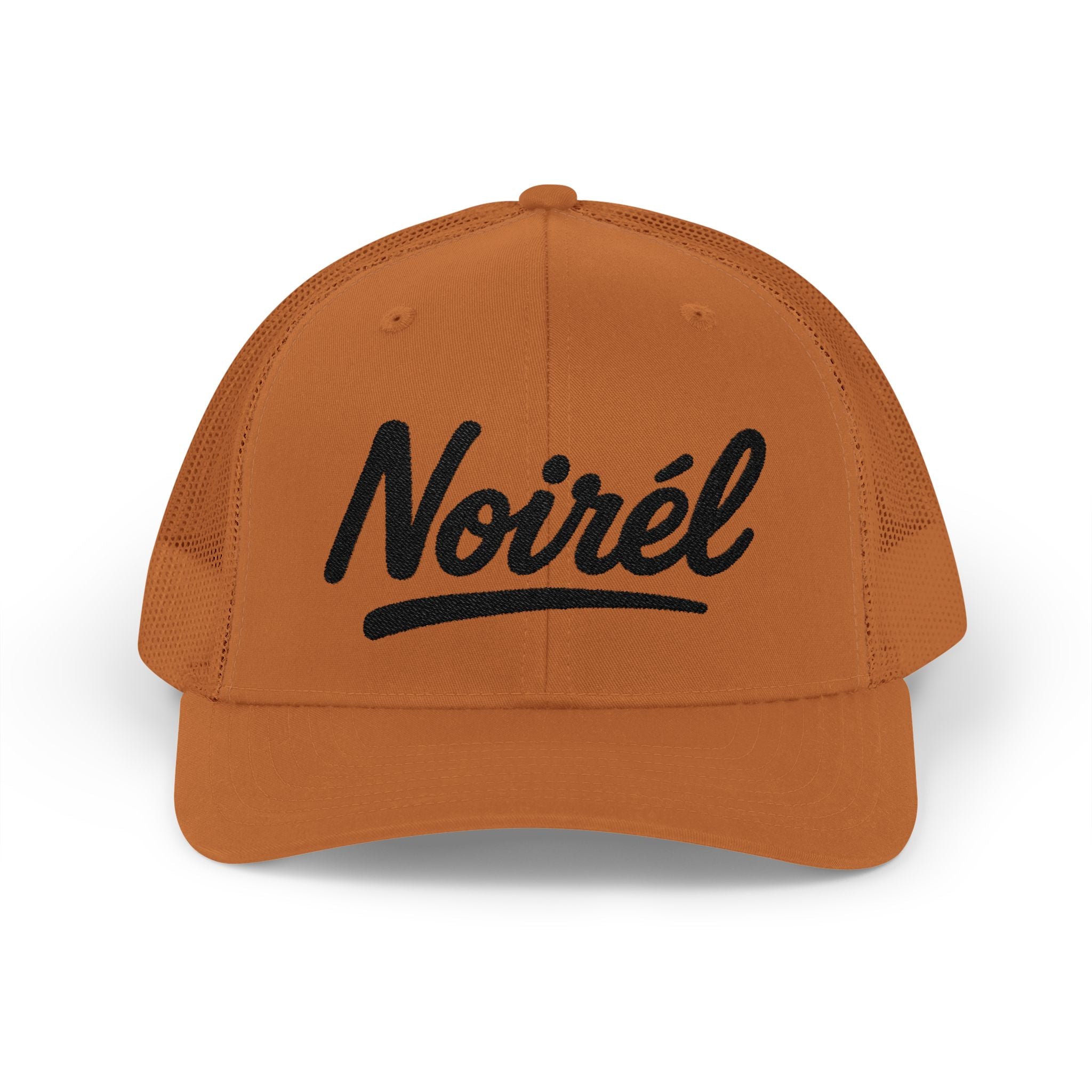Noirél Trucker Cap — Retro Script Snapback Hat