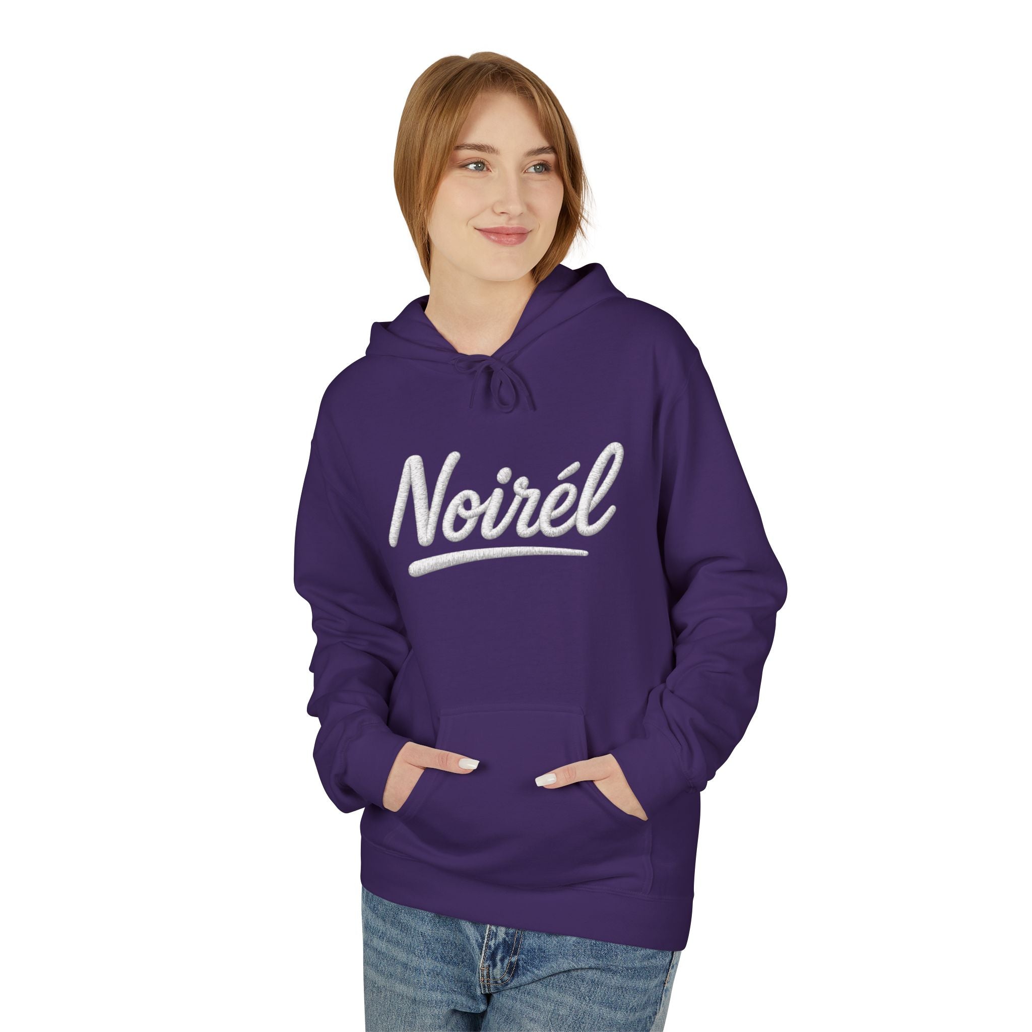 NOIREL Hoodie – white Script Print