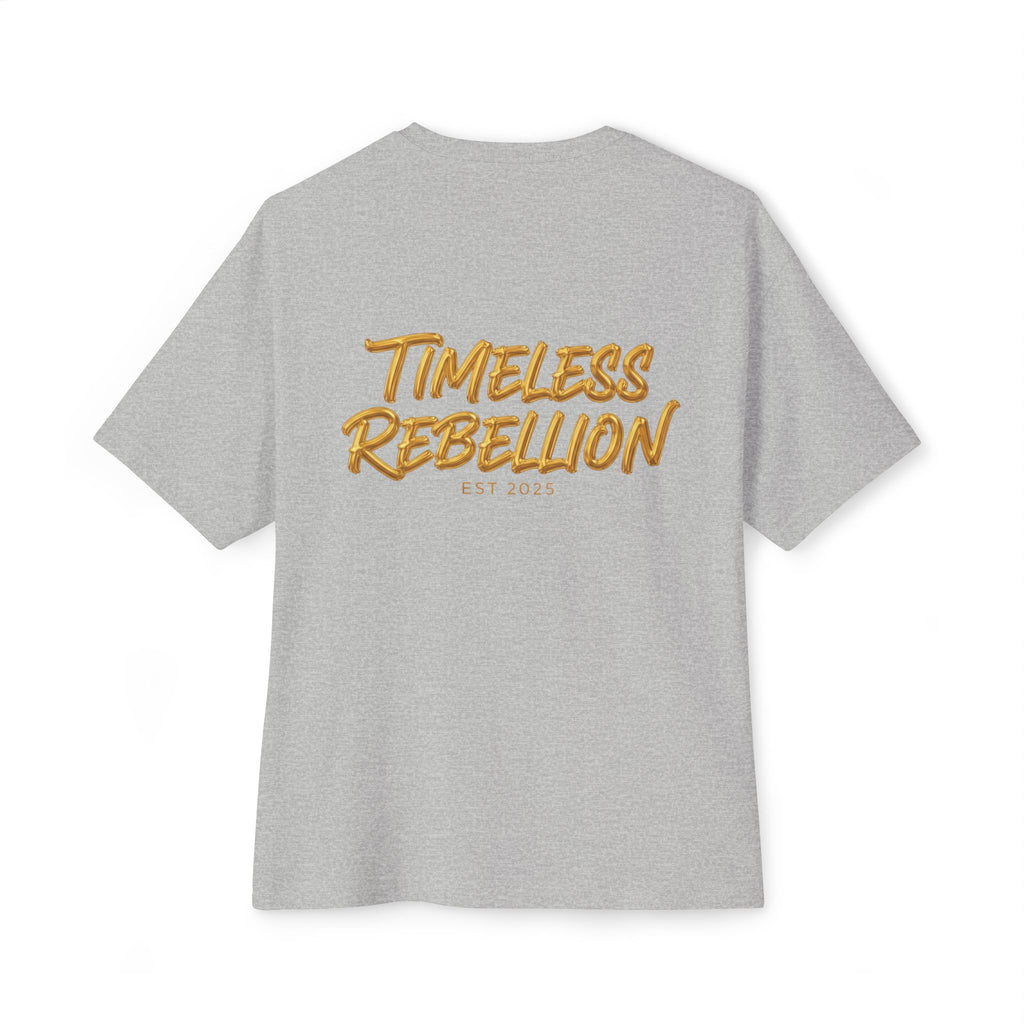 Timeless Rebellion Boxy Tee — "Noirél" Script White Oversized T‑Shirt