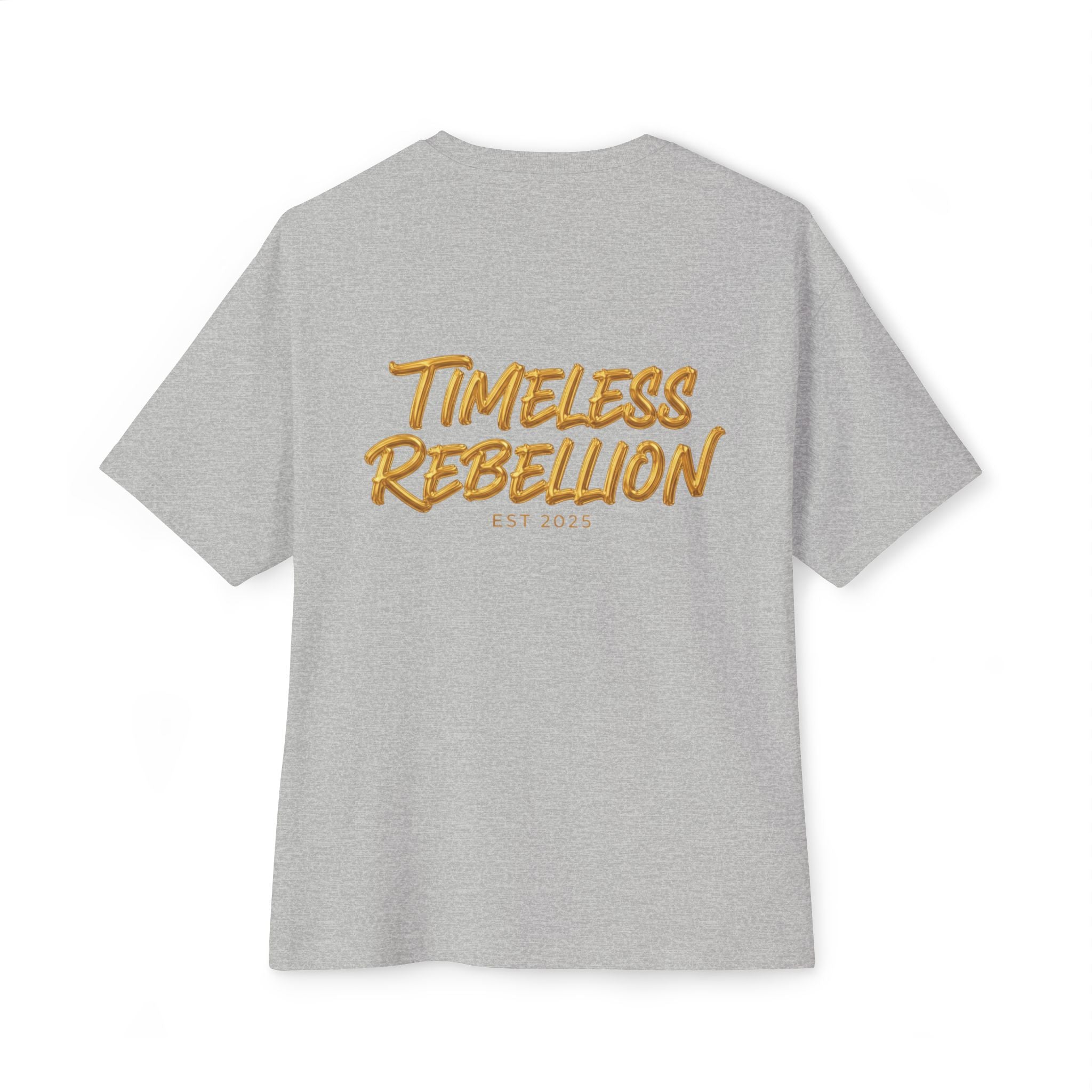 Timeless Rebellion Boxy Tee — "Noirél" Script White Oversized T‑Shirt