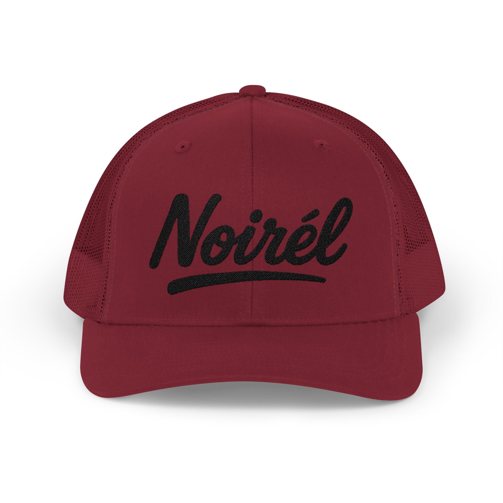 Noirél Trucker Cap — Retro Script Snapback Hat