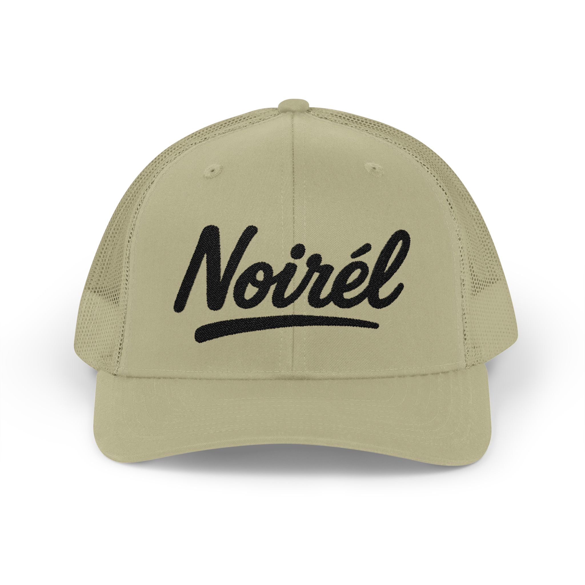 Noirél Trucker Cap — Retro Script Snapback Hat