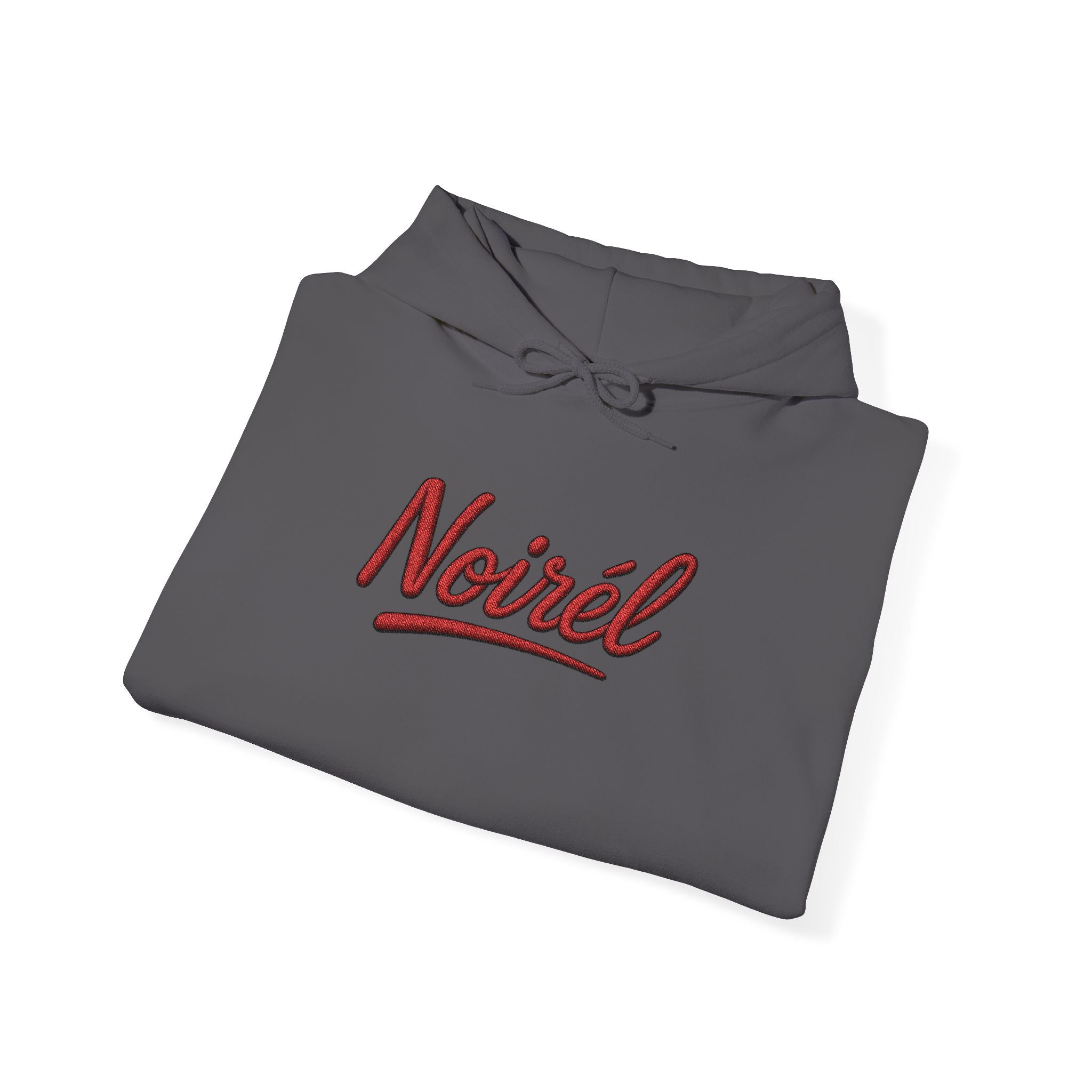 NOIRÉL Script Hoodie – Rot gesticktes Logo